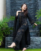 NISA - 3PC Lawn Embroidered Shirt With Chiffon Embroidered Dupatta -RT413